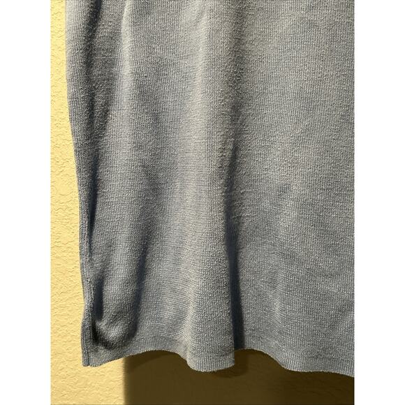 Ann Taylor Women’s Large Silk Sweater Vest Blue Crew Neck Light Academia Preppy - Picture 5 of 9